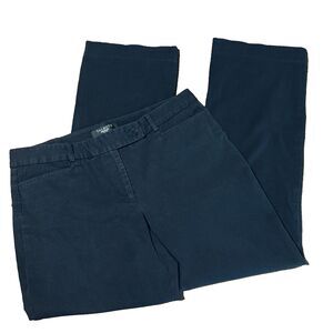 Talbots Petites Signature Womens Chino Pants 10P Black Stretch Classic Office